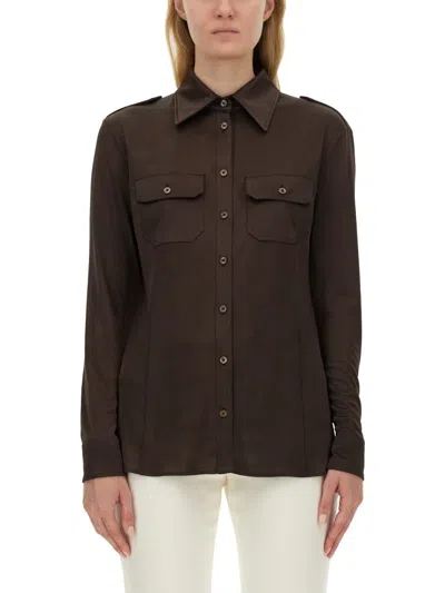 Tom Ford Jersey Shirt In Brown