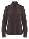 Tom Ford Flap-pocket Shirt In Brown