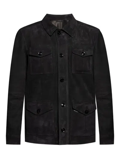 TOM FORD FLAP-POCKET SUEDE JACKET