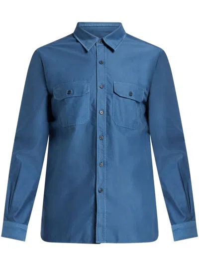 Tom Ford Flap-pockets Button-up Shirt In Blue