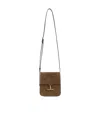 Tom Ford Mini Leather-trimmed Suede Shoulder Bag In Brown