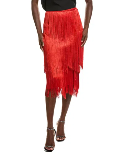 Tom Ford Flapper Fringe Skirt In Red