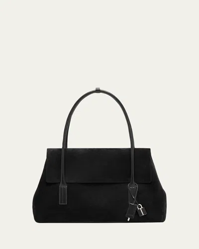 Tom Ford Flap-top Suede Shoulder Bag In Black