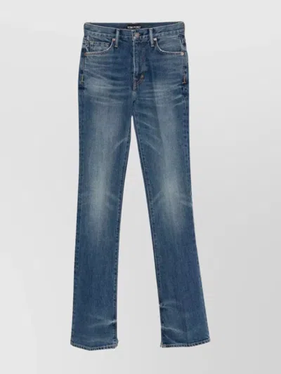 TOM FORD FLARE FIT DENIM TROUSERS WITH BELT LOOPS