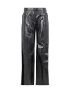 Shop Tom Ford Flared Leather And Velvet Trousers In Black