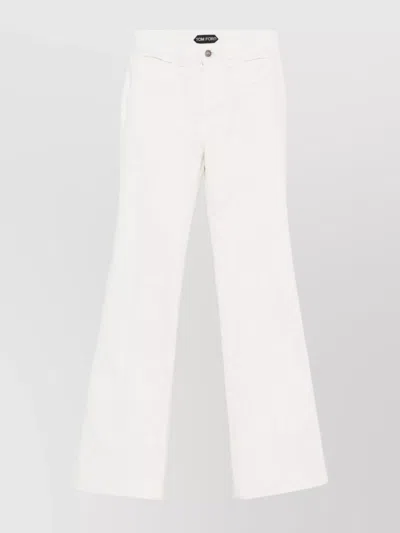 Tom Ford Flared Leg High-rise Trousers In White