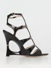 Tom Ford Paradis Cutout Croc-effect Leather Wedge Sandals In Schwarz