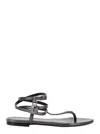 Tom Ford Metallic Low Sandal With Padlock In Leather Woman In Metallic
