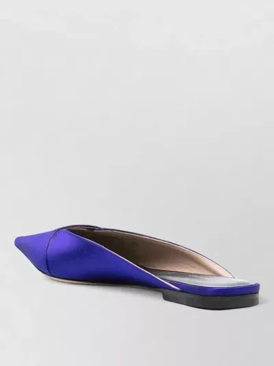 Tom Ford Flat Satin Pointed Toe Mule Loafers In Black