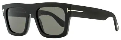 Pre-owned Tom Ford Flat Top Sunglasses Tf711 Fausto 01a Black 53mm Ft0711 In Gray
