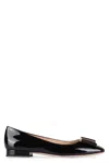Tom Ford Audrey Bow-embellished Patent-leather Ballet Flats In Black