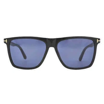 Pre-owned Tom Ford Fletcher Blue Browline Men's Sunglasses Ft0832 01v 57 Tf0832 01v 57