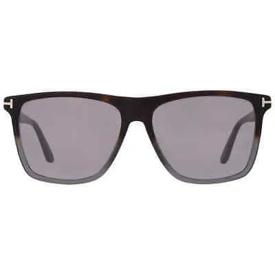 Pre-owned Tom Ford Fletcher Smoke Mirror Browline Men's Sunglasses Ft0832 55c 59 In Gray