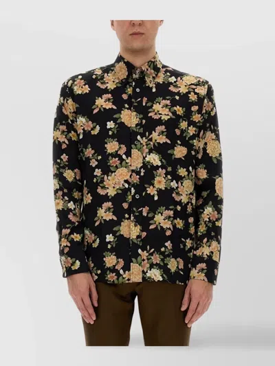 Tom Ford Floral Pattern Button-down Collar Shirt In Multicolour