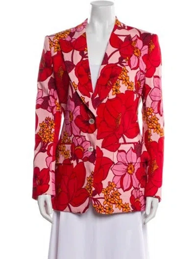 Pre-owned Tom Ford Floral Print Blazer In Red