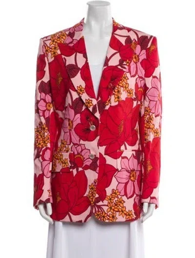 Pre-owned Tom Ford Floral Print Blazer In Red
