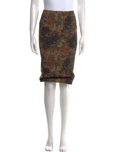 Pre-owned Tom Ford Floral Print Knee-length Skirt In Green