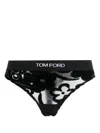 TOM FORD FLORAL-PRINT LOGO-WAIST THONG