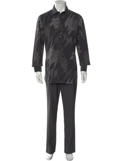 Pre-owned Tom Ford Floral Print Long Sleeve Shirt In Gray