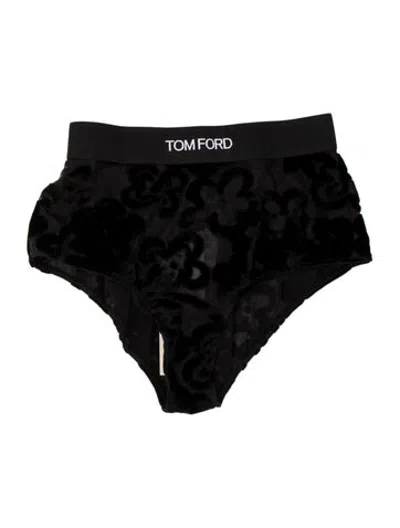 Pre-owned Tom Ford Floral Print Mesh Accents Pajamas In Black