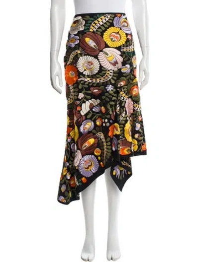 Pre-owned Tom Ford Floral Print Midi Length Skirt In Multi