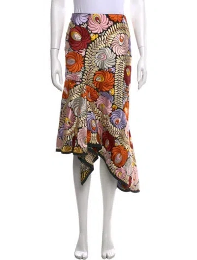 Pre-owned Tom Ford Floral Print Midi Length Skirt In Multicolor