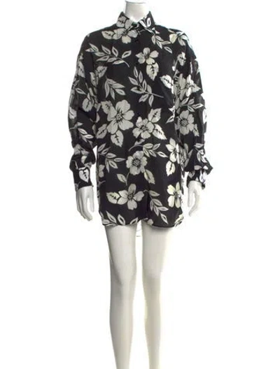 Pre-owned Tom Ford Floral Print Mini Dress In Black