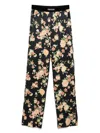 Tom Ford Wide Leg Floral Print Satin Trousers In Black