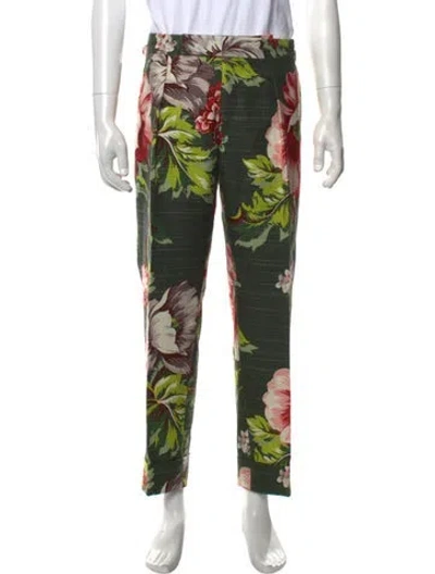 Pre-owned Tom Ford Floral Print Pants In Green