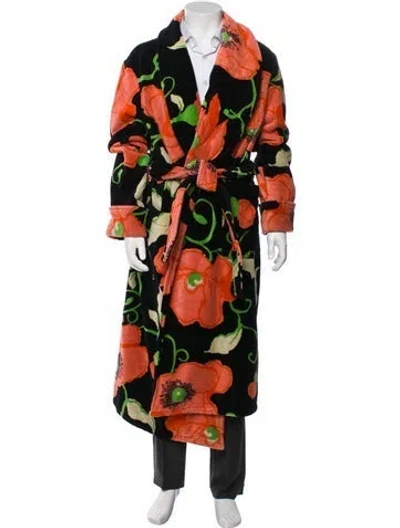 Pre-owned Tom Ford Floral Print Robe In Orange
