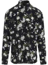 Tom Ford Hendrix Floral Silk Crepe De Chine Shirt In Black