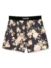 Tom Ford Women Floral-print Silk Pj Shorts In Black