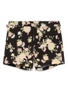 Tom Ford All-over Floral Printed Swim Shorts In Black