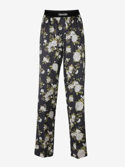 TOM FORD TOM FORD FLORAL SILK PANTS