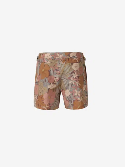 Tom Ford Floral Technical Swimsuit In Multicolor