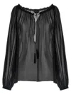 Tom Ford Flowy Silk Georgette Blouse In Black