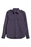 Tom Ford Fluid Cotton & Silk Poplin Western Shirt In Hb825 Navy