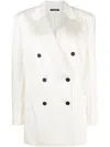 Tom Ford Fluid Double-breasted Satin Blazer In Neutrals