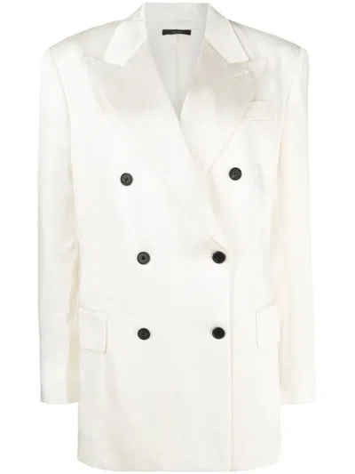 TOM FORD FLUID DOUBLE-BREASTED SATIN BLAZER