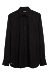 Tom Ford Fluid Parachute Slim Fit Button-up Shirt In Lb999 Black