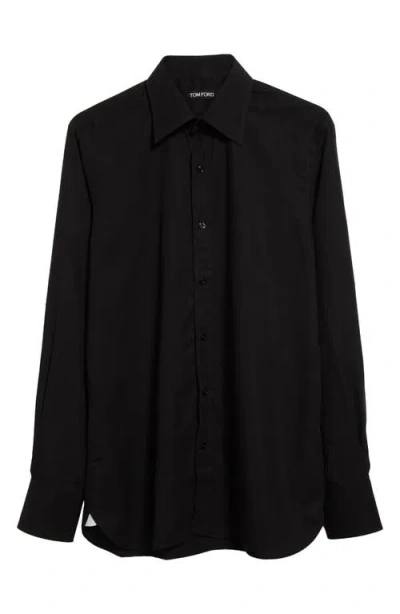 Tom Ford Fluid Parachute Slim Fit Button-up Shirt In Lb999 Black
