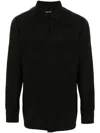 Tom Ford Men Fluid Twill Military Fit Shirt In Black