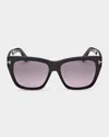 Tom Ford Flynn 55mm Gradient Butterfly Sunglasses In Black