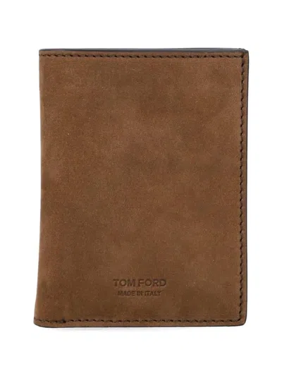 Tom Ford Foldable Card Holder In Brown