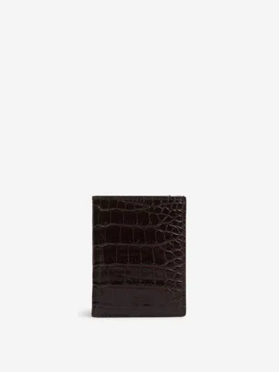 Tom Ford Foldable Leather Cardholder In Brown