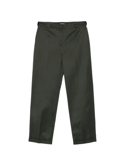 Tom Ford Folded-hem Trousers In Black