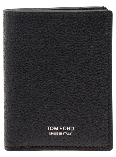 Tom Ford Folder Credit Card Silver In Black