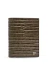 Tom Ford Folding Card Case In Green