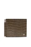 Tom Ford Folding Card Case In Green