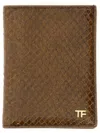Tom Ford Small Snake Embossed Leather Folding Cardholder